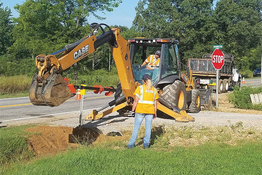 Cleaning a clogged culvert with the Culvert Cleaner