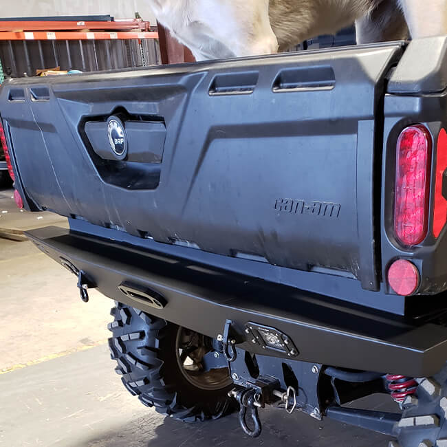 RAGE DEFENDER REAR BUMPER..WITH LIGHTS..WITH D-RINGS